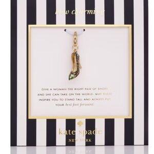 kate spade Gold and black with multicolored glitter high heel charm